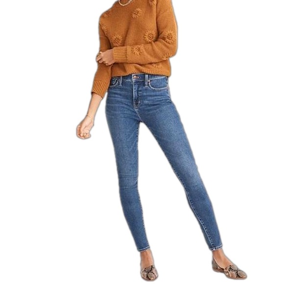 Madewell Curvy High Rise Skinny Jeans Wendover Wash Blue Denim - Size 27 - Picture 2 of 16